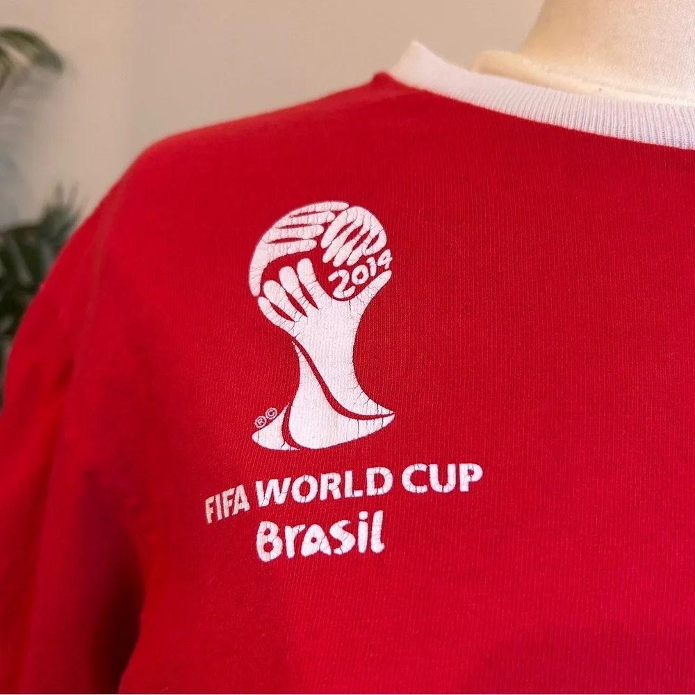 Soccer Jersey FIFA 2014 Brasil Official World Cup England Futbal Men's M Red - Picture 2 of 6